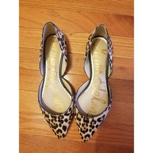 Sam Edelman Rodney Leopard Pointy Calf Hair Flats
